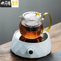 三维工匠电陶炉煮茶器套装家用泡茶迷你电磁炉小型花茶壶蒸茶炉烧水壶 《几何》电陶炉(白)+金色龙鳞壶茶具