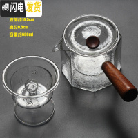 三维工匠玻璃茶壶可高温加厚烧水壶蒸茶壶煮茶器家用煮茶泡茶壶功夫茶具 八边壶蒸煮两用600