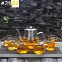 三维工匠可明火玻璃壶电陶炉煮茶壶可高温泡茶普洱茶具家用烧水壶加厚过滤 单壶[400]+4把杯[100]