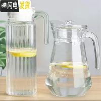 三维工匠家用冷水壶凉开水玻璃水壶凉水壶套装大容量凉水杯扎壶耐热茶壶 1鸭嘴壶+1竖纹壶