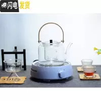 三维工匠玻璃煮茶壶提梁壶蒸汽煮茶器烧泡茶壶电热煮茶烧水壶锤纹竹把家用 讯米电陶炉加锤纹壶蒸煮送4杯茶具