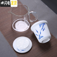 三维工匠手绘玻璃茶壶加厚耐热泡茶具陶瓷过滤内胆红茶壶功夫冲茶器 单壶