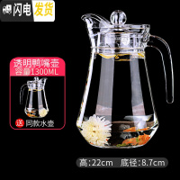 三维工匠冷水壶家用凉水壶大容量玻璃茶壶可高温防爆凉白开水杯套装 体验-----1300鸭嘴壶(送同款水壶1个)