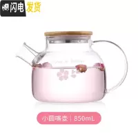 三维工匠茶壶耐热玻璃茶具可高温泡茶壶花茶壶过滤家用烧水壶套装 小圆嘴壶-单壶