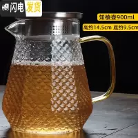 三维工匠 锤纹冷水壶 耐热玻璃壶家用水壶可高温水杯子大号茶壶加厚 知棱壶900