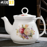 三维工匠大容量耐热景德镇陶瓷泡茶壶凉水壶 大号高温青花陶瓷大茶壶 茶杯 0.9一堂和气