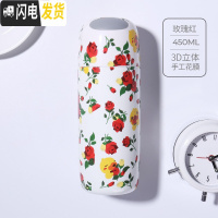 三维工匠保温杯男女士学生316不锈钢可爱简约ins大容量便携定制水杯子 玫瑰红(级316不锈钢内胆)