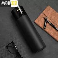 三维工匠316不锈钢保温杯大容量男士水杯女车载弹跳盖杯子500 绅士黑500316不锈钢