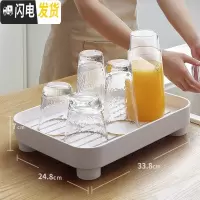 三维工匠茶盘家用小型托盘沥水茶具干泡简约易储水现代日式台圆形茶海塑料 方形(白色)多功能