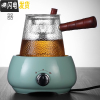 三维工匠黑茶全自动煮茶炉烧茶壶小型电陶炉家用蒸汽煮茶器套装玻璃煮茶壶 锤纹乐雅两用蒸煮茶壶+陶瓷梅青陶瓷电陶炉茶具