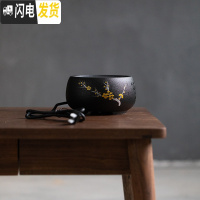 三维工匠日式锤纹耐热玻璃提梁壶电陶炉煮水泡茶壶烧水壶养生壶家用煮茶炉 手绘梅花电陶炉-小号茶具