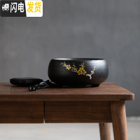 三维工匠日式锤纹耐热玻璃提梁壶电陶炉煮水泡茶壶烧水壶养生壶家用煮茶炉 手绘梅花电陶炉大号茶具