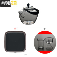 三维工匠可高温玻璃煮茶壶大容量蒸汽壶一壶两用烧水壶家用单壶提梁泡茶壶 胡桃色电陶炉+胖将军+双内胆茶具