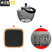 三维工匠可高温玻璃煮茶壶大容量蒸汽壶一壶两用烧水壶家用单壶提梁泡茶壶 橡木色电陶炉+胖将军+双内胆茶具