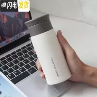 三维工匠简约文艺ins磨砂保温杯原宿风不锈钢水杯男女学生潮流大容量杯子 [1]小号米白色--350