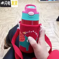 三维工匠卡通儿童保温杯带吸管304不锈钢水壶幼儿园宝宝小学生防摔水杯子 小靓仔(红色)+红色杯套