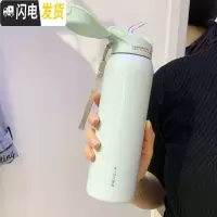 三维工匠保温杯儿童带吸管小学生便携可爱水杯简约大人清新森系孕妇女杯子 绿色吸管保温杯480