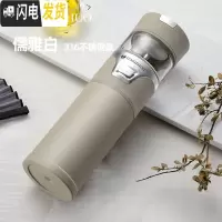 三维工匠保温杯男士女茶水分离泡茶杯玻璃杯316不锈钢便携水杯子 [儒雅白316不锈钢款]