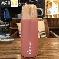 三维工匠日式小巧迷你保温杯学生304不锈钢真空水杯简约车载带盖商务茶杯 豆沙红3502947