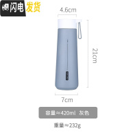 三维工匠简约风保温杯子高中学生ins男士北欧防摔清新森系大容量水杯水瓶 灰色-420