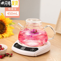 三维工匠玻璃茶壶套装大容量家用过滤养生单壶可高温加热泡茶玻璃杯 恒温宝+茗萃花茶壶450茶具