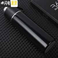 三维工匠316保温杯500便携情侣泡茶杯子大容量男女创意带盖车载水瓶 珠光黑送杯刷