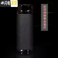 三维工匠紫砂保温杯大容量500男女茶杯车载陶瓷内胆礼品杯定制刻字 尊品直杯黑色