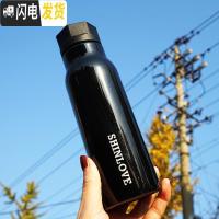 三维工匠创意保温杯不锈钢韩版个性男女学生随手杯运动水杯子ins 清新文艺 强保温350/酷黑款送杯刷