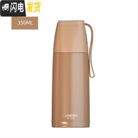 三维工匠保温水杯男女便携 学生 简约车载杯大容量保温手提保温杯 咖色350