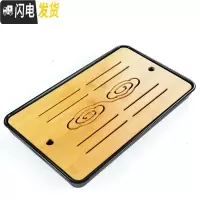 三维工匠功夫茶具茶盘家用茶海简约储水式密胺茶托竹制托盘圆形方形干泡盘 祥云密胺盘-黑色