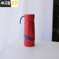 三维工匠韩版简约保温杯男女士学生清新水杯个性可爱便携创意潮流随手杯子 红色Super400送杯刷