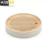 三维工匠密胺功夫茶盘家用简约茶具日式茶托盘实用储水大小号干泡台 仿瓷茶盘-玲珑