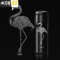 三维工匠旗舰店保温杯男士 磨砂便携防摔杯子水杯泡茶杯用500 雅黑色500火烈鸟