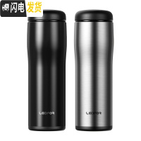 三维工匠旗舰店保温杯男士 磨砂便携防摔杯子水杯泡茶杯用500 雅黑色500+钢本色500