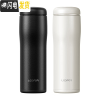 三维工匠旗舰店保温杯男士 磨砂便携防摔杯子水杯泡茶杯用500 磨砂黑色500+象牙白500