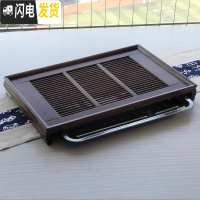 三维工匠云丰大茶盘实木抽屉式特大号木制功夫茶座台家用长方形排储水茶托 军绿色60*38茶具