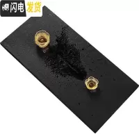 三维工匠天然整块乌金石茶盘家用简约火烧石头材茶台茶海功夫茶具托盘 70*30*3cm