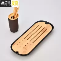 三维工匠密胺储水小茶盘迷你竹制茶托盘简约干泡盛水茶台功夫茶具家用套装 密胺扁舟黑茶盘30cm+紫砂茶道