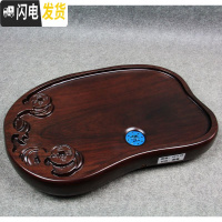 三维工匠黑檀木茶盘整块实木实用功夫茶具小号平板茶台简约排水 黑檀进宝42*28*5CM±1
