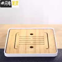 三维工匠功夫小茶盘干泡盘茶台茶船简约日式圆形茶盘家用壶承茶海茶具 中日式盘(25x25)白