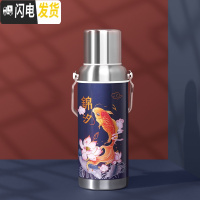 三维工匠保温杯女学生便携简约中国风文艺杯子创意红色仙鹤大容量定制水杯 锦汐-600