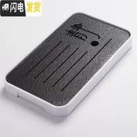 三维工匠变色茶盘套装家用陶瓷储水干泡盘茶台简约客厅茶托迷你长方形托盘 天蓝色白色中号-静茶具