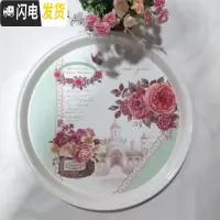 三维工匠圆形茶盘托盘家用杯盘现代简约客厅密胺塑料放茶杯水杯茶具的盘子 城堡圆小号直径32CM*2cm