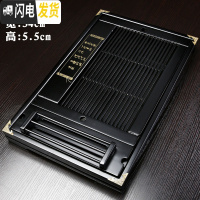 三维工匠实木茶盘家用功夫茶具套装茶台茶海茶托简约储水托盘迷你小号茶座 杯架茶盘-黑色