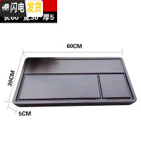 三维工匠整块黑檀实木功夫茶盘家用简约茶具长方形小号型茶海茶台托盘原木 如意60cm长*30cm宽*5cm厚