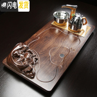 三维工匠实木茶盘功夫茶具套装家用茶台办公室排水整套全自动大号茶海一体 款式7弥勒佛茶盘