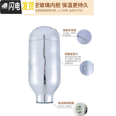 三维工匠迷你小保温瓶时尚真空玻璃内胆保温杯儿童暖壶0.5 1热水瓶 1瓶胆(购买前联系客服)