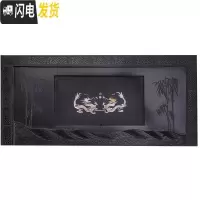 三维工匠变色石茶盘功夫茶具家用简约茶台乌金石长方形套装茶托 节节高双龙76X36X3cm