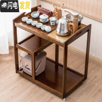 三维工匠茶车移动茶台家用全自动简约茶盘客厅功夫茶具套装茶水柜小泡茶桌 茶色茶车全自动茶炉+哥窑盖碗茶具套装