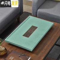 三维工匠中式简约家用办公长方形茶盘科技石小型茶台排水托盘茶海仿乌金石 浅绿-铜心70×35茶具